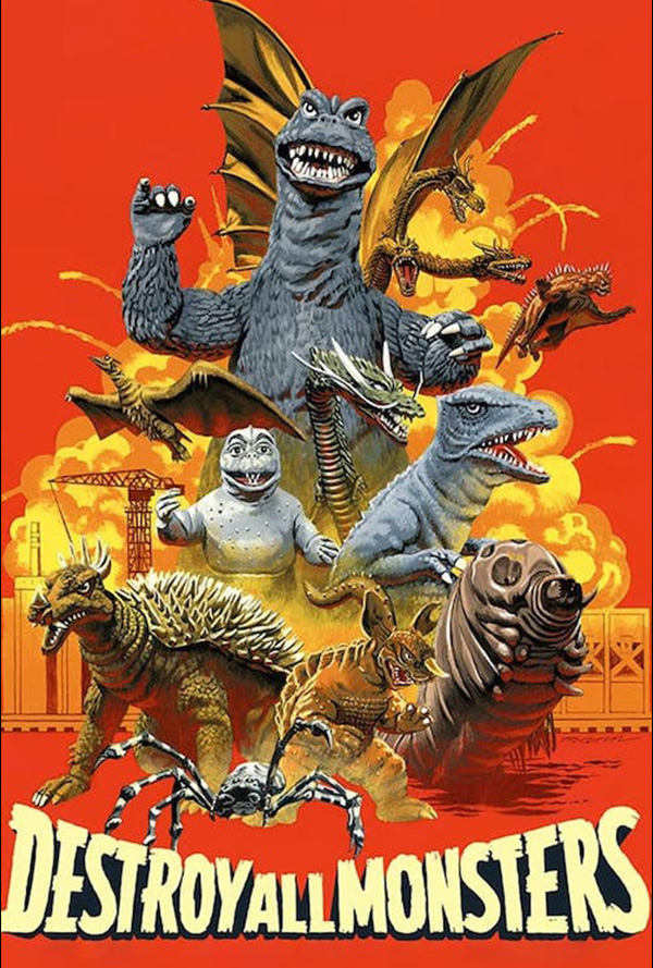 Destroy All Monsters movie poster for when it played the Pittsburgh Japanese Film Festival